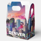 Denver Skyline Abstrakt Art Geschenkschachtel (Geöffnet)