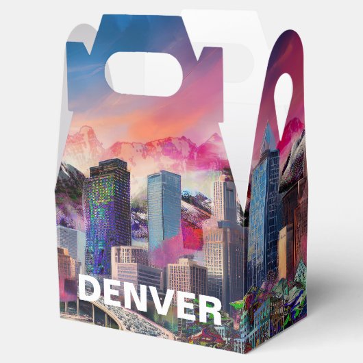 Denver Skyline Abstrakt Art Geschenkschachtel (Geöffnet)