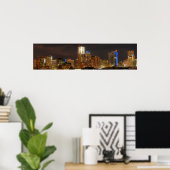 Denver Skyline by Night Poster (Heimbüro)