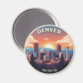 Denver Skyline Colorado Magnet (Vorderseite/Rückseite)