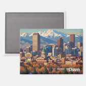 Denver Skyline Colorado Magnet (Vorderseite/Rückseite)
