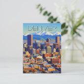 Denver Skyline Colorado Postkarte (Stehend Vorderseite)