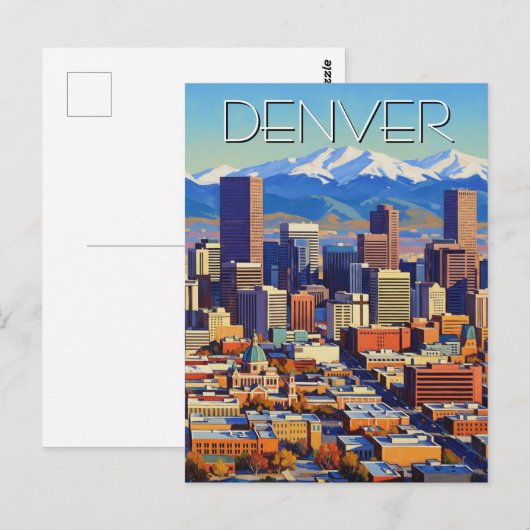 Denver Skyline Colorado Postkarte (Vorne/Hinten)