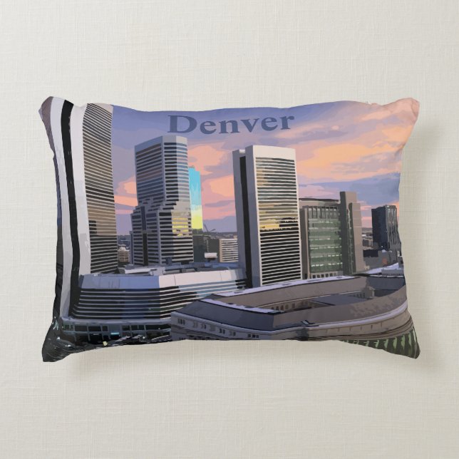 Denver Skyline Dekokissen (Vorderseite)