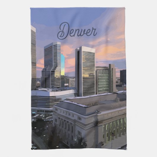 Denver Skyline Geschirrtuch (Vertikal)