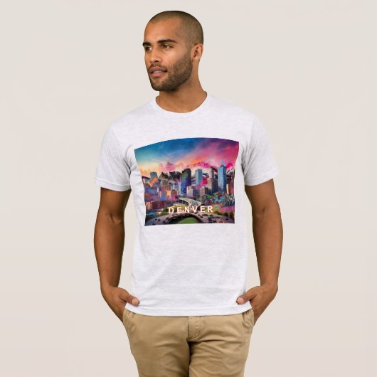 Denver Skyline Graffiti Art T-Shirt (Vorne ganz)
