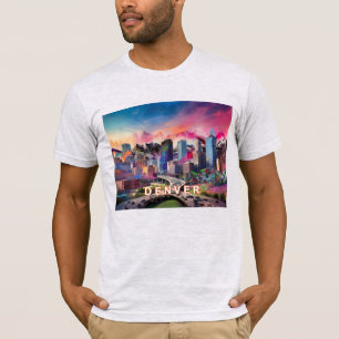 Denver Skyline Graffiti Art T-Shirt