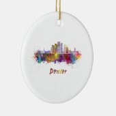 Denver skyline im Watercolor Keramikornament (Rechts)