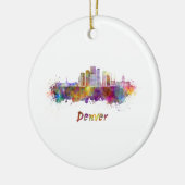 Denver skyline im Watercolor Keramikornament (Links)