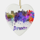 Denver skyline im Watercolor Keramikornament (Rechts)