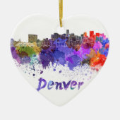 Denver skyline im Watercolor Keramikornament (Vorne)