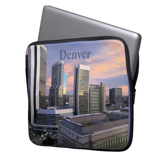 Denver Skyline Laptopschutzhülle (Vorderseite Links)
