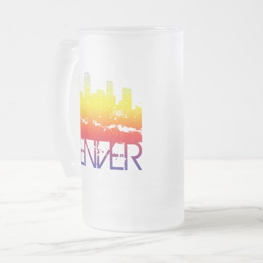 Denver-Skyline Mattglas Bierglas (Vorderseite Links)