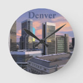 Denver Skyline Runde Wanduhr (Vorderseite)