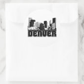 Denver Skyline Runder Aufkleber (Tasche)