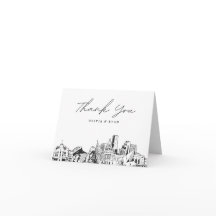 Denver Skyline Sketch Blank Danke Karte