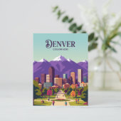 Denver Skyline USA Postkarte (Stehend Vorderseite)