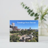 Denver Skyline View Capitol Building Personalize Postkarte (Stehend Vorderseite)