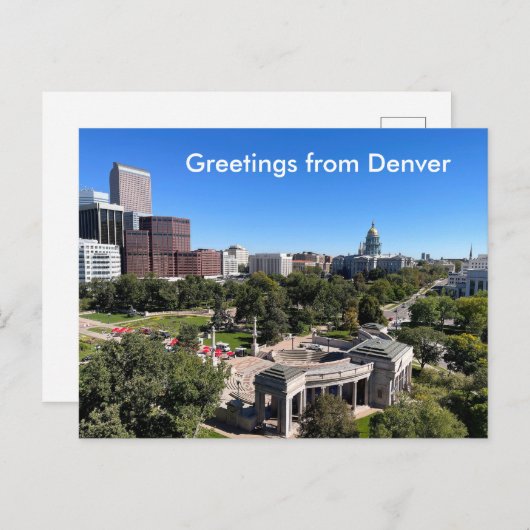Denver Skyline View Capitol Building Personalize Postkarte (Vorne/Hinten)