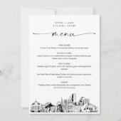 Denver Skyline Wedding Dinner Menu Card 12x18 (Vorderseite)