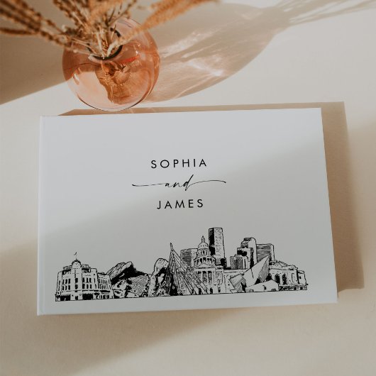 Denver Skyline Wedding Guest Book Gästebuch