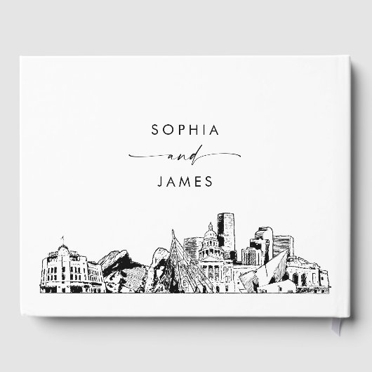 Denver Skyline Wedding Guest Book Gästebuch (Rückseite)