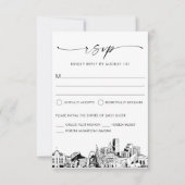 Denver Skyline Wedding RSVP Response Card Karte (Vorderseite)