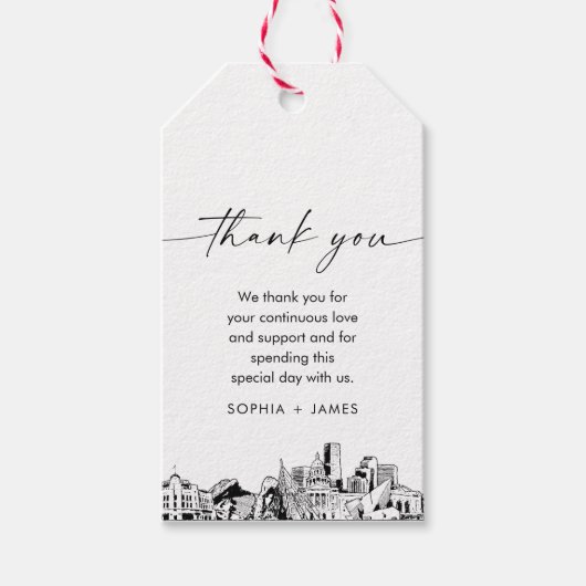 Denver Skyline Wedding Vielen Dank für Ihr Interes Geschenkanhänger (Vorderseite)