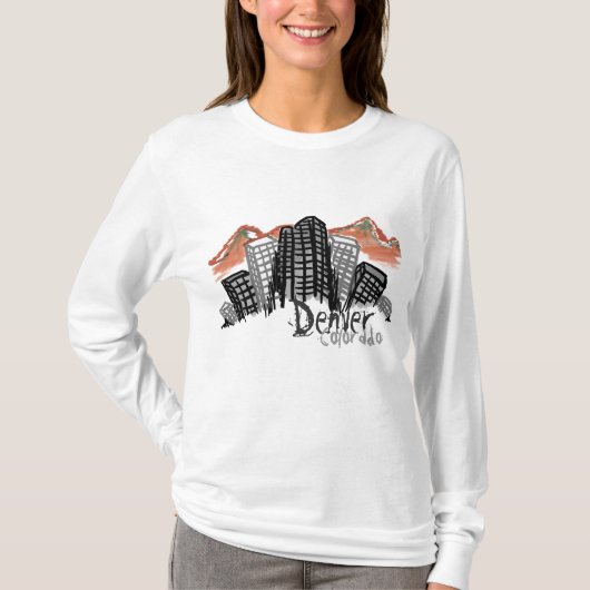 Denver Skyline women hoodie T-Shirt (Vorderseite)