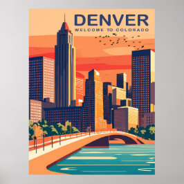 Denver, Southplatte River, Colorado, Travel Poster