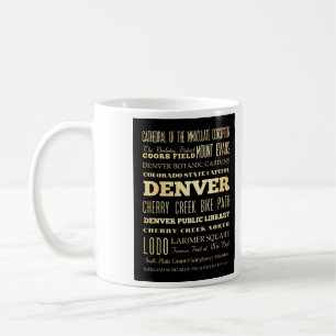 Denver Stadt Colorado State Typografie Kunst Kaffeetasse