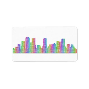 Denver-Stadt-Skyline Adressaufkleber