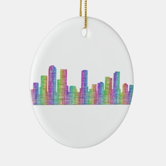 Denver-Stadt-Skyline Keramik Ornament (Rechts)