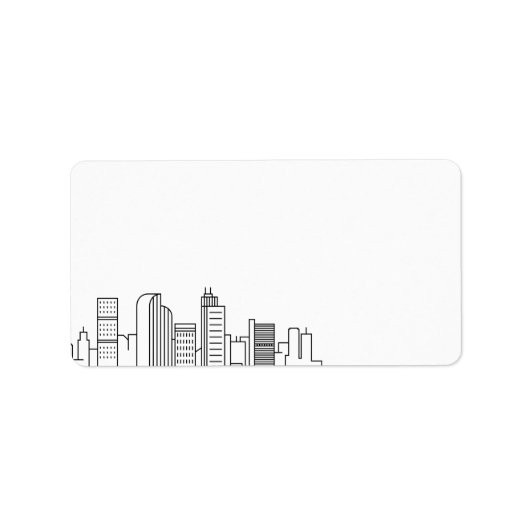 Denver Stylized Skyline | Blindkennzeichnung Adressaufkleber (Vorne)