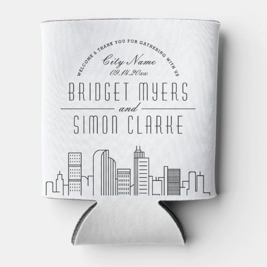 Denver Stylized Skyline | Wedding Can Cooler Dosenkühler (Vorderseite)