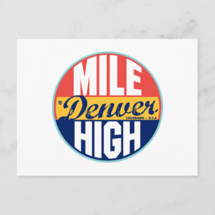 Denver Vintage Etikett Postkarte