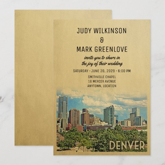 Denver Wedding Einladung Colorado (Vorne/Hinten)