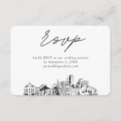 Denver Wedding Minimalistisch Sketch UAWG Begleitkarte (Vorderseite)