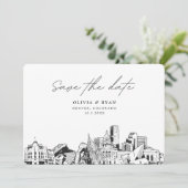 Denver Wedding Modern Save the Date Einladung (Stehend Vorderseite)