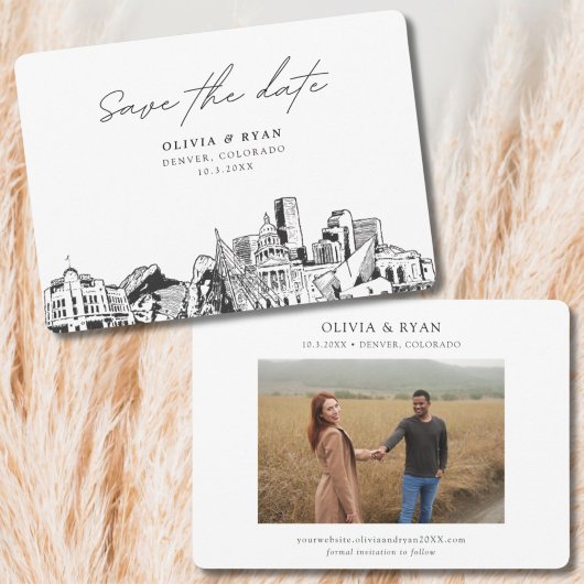 Denver Wedding Modern Save the Date Einladung