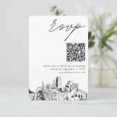 Denver Wedding Modern UAWG QR Code Begleitkarte (Stehend Vorderseite)