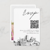 Denver Wedding Modern UAWG QR Code Begleitkarte (Vorne/Hinten)