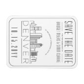 Denver Wedding Stylized Skyline Save the Date Magnet (Horizontal)
