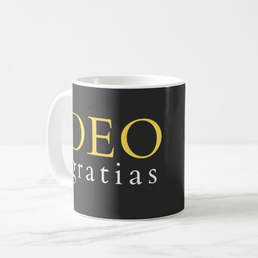 Deo Gratias Latin   Kaffeetasse (Vorderseite Links)
