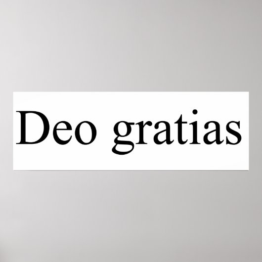 Deo Gratias Poster (Vorne)