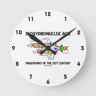 Deoxyribonucleic Acid Fingerprint Of 21st Century Runde Wanduhr