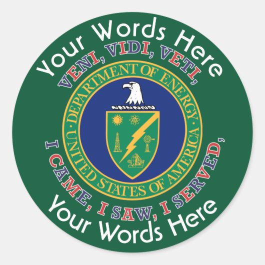 Department of Energy DOE VVV Custom Aufkleber (Vorderseite)