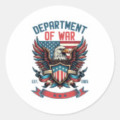 Department Of War Established 2025 Dow Runder Aufkleber (Vorderseite)