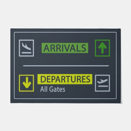 Departure Arrival doormat, Aviation gift Fußmatte (Vorderseite)