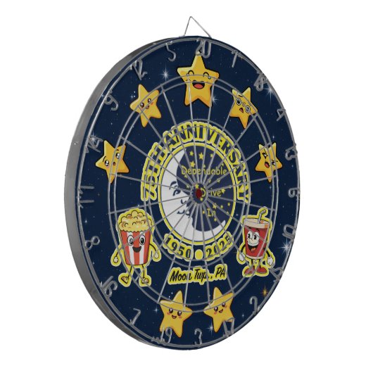 Dependable Drive In 75th Anniversary Dartboard Dartscheibe (Vorderseite Links)